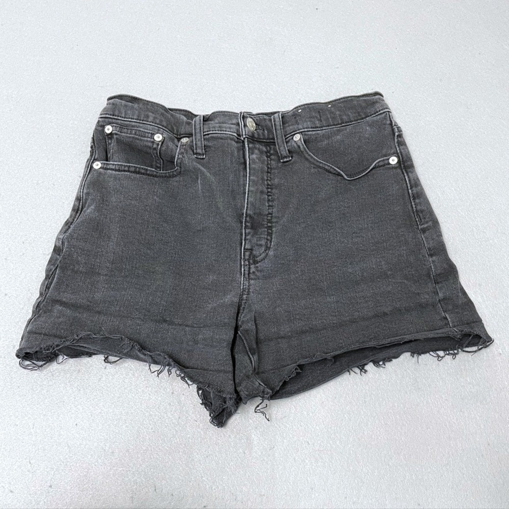 Madewell High-Rise Denim Shorts Womens 28 6 Black Raw Hem Festival Summer